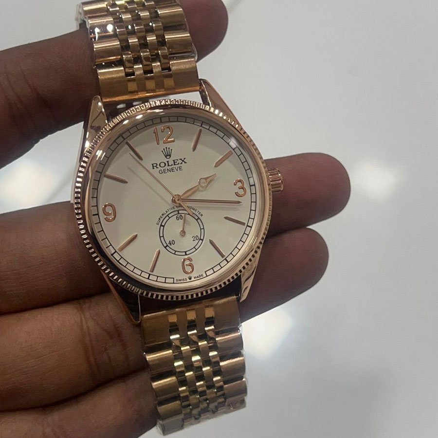 White & Rose Gold Watch - Monarch Form
