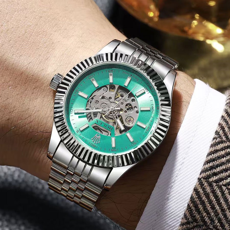 Silver & Green Watch - Orion Select