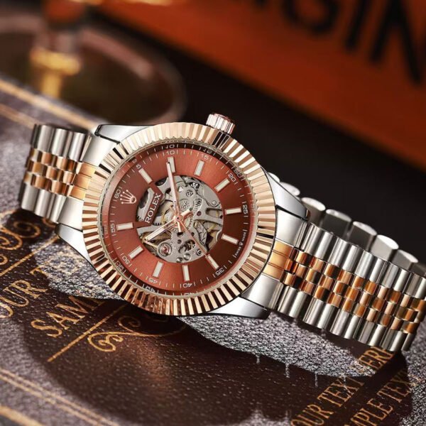 Silver & Rose Gold Automatic Watch - Summit Edge