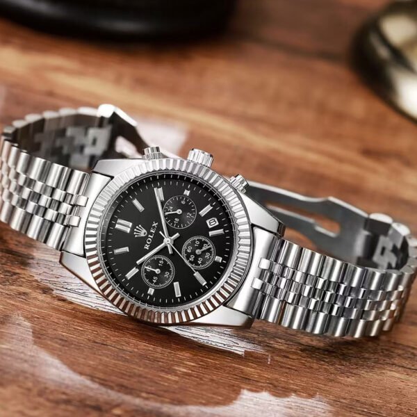 Silver & Black Watch - Apex Classic