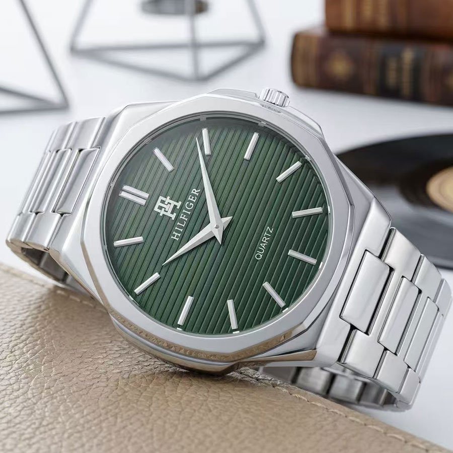 Silver & Green Watch - Apex Core