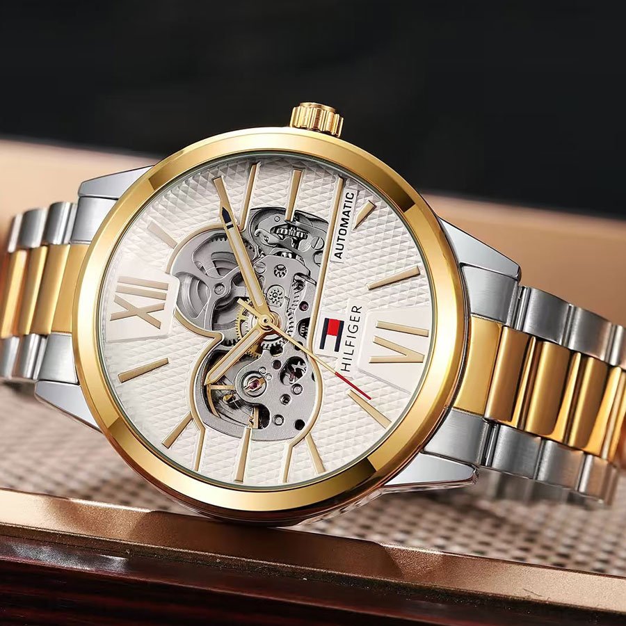 White & Gold Automatic Watch - Harbor Prime
